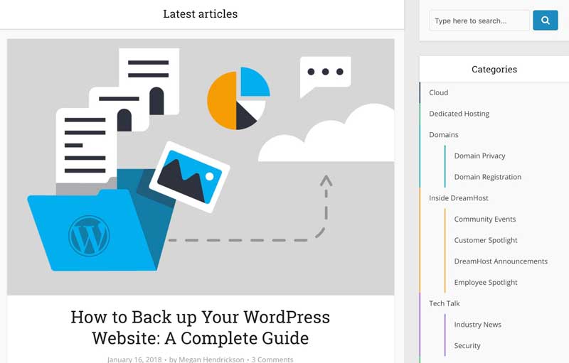 WordPress BLog Post Page