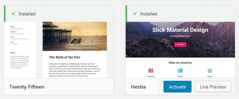 Activate your WordPress Theme
