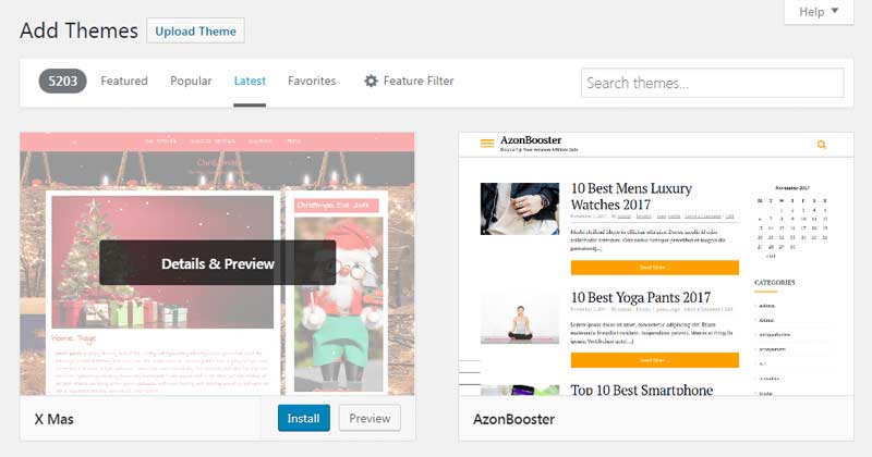 Add themes to WordPress