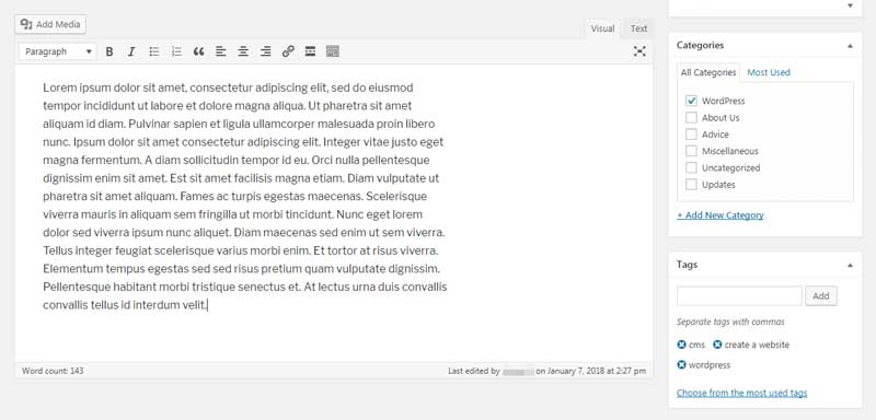 WordPress Categories and Tags