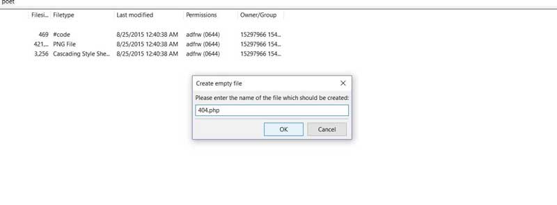 Create a new file to build your 404 template
