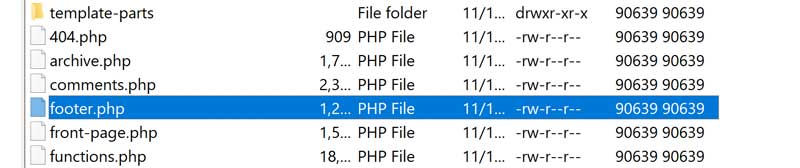 WordPress footer.php