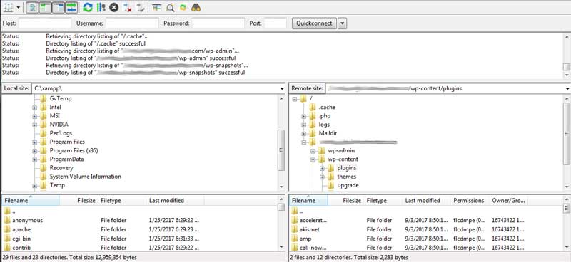 Upload WordPress Plugins vis FTP