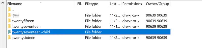 TwentySeventeen Child Theme Highlighted in Directory