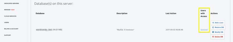MySQL database listing