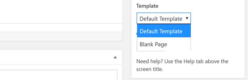 WordPress Select a Page Template