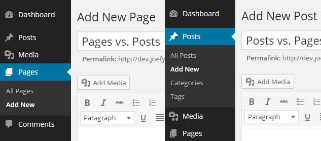 WordPress Pages Vs WordPress Posts