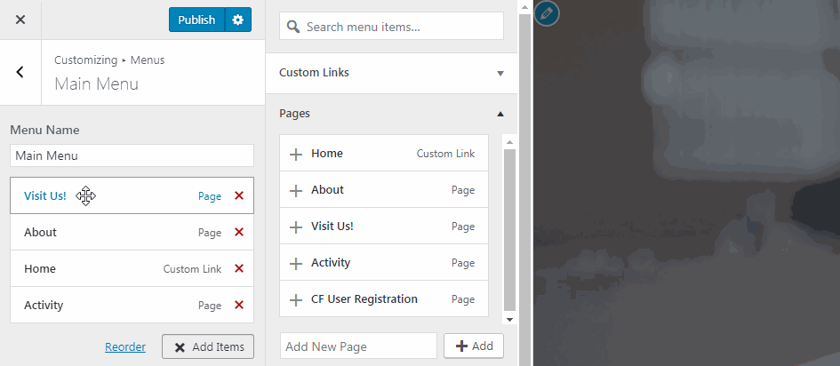 Reorganice your WordPress Menu