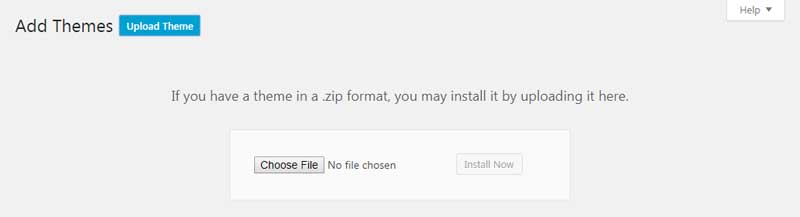 Uploading your WordPress Theme