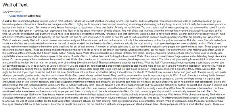Walls of text are not easy to read