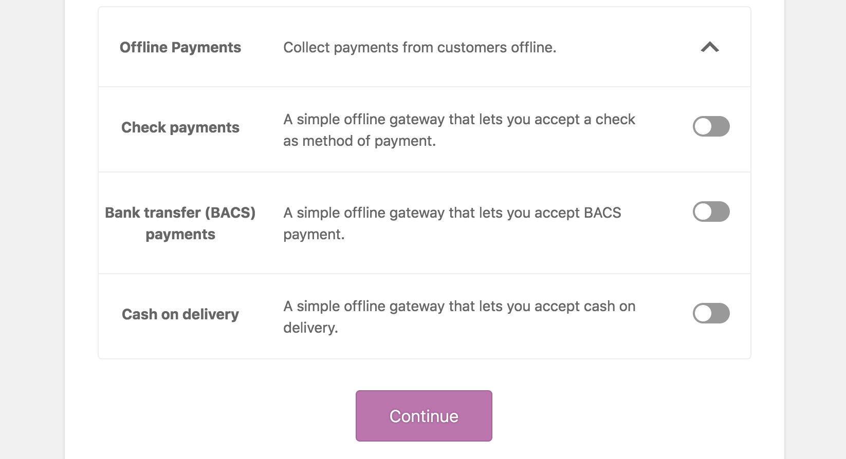 WooCommerce Payment Settings WooCommerce Payment Settings