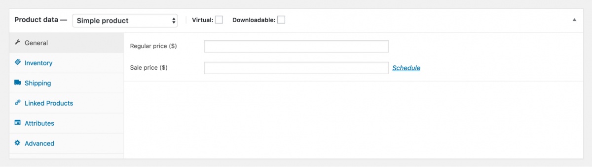 WooCommerce Product Data WooCommerce Product Data