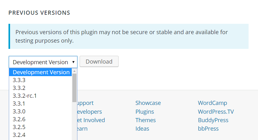 WooCommerce Version Selection WooCommerce Version Selection