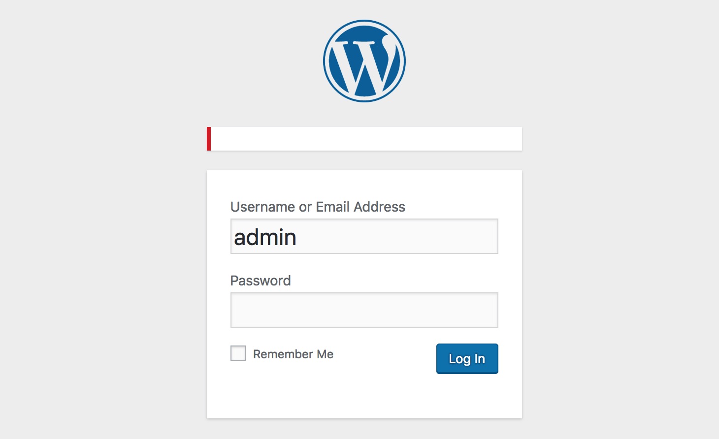 WordPress Error Login Blank
