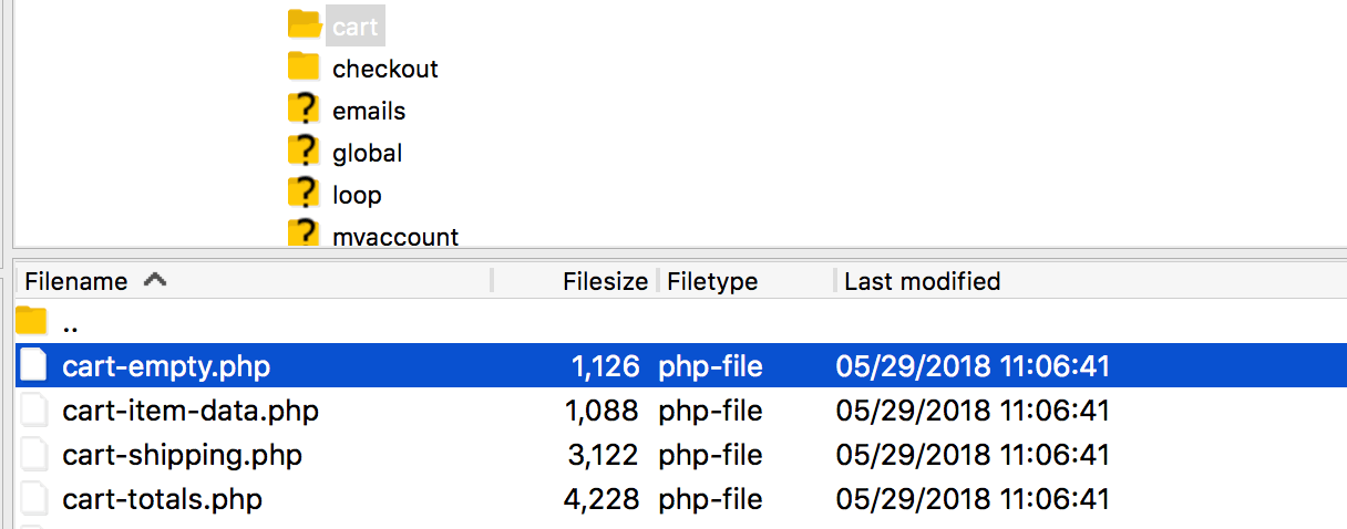 WooCommerce cart-empty.php file WooCommerce cart-empty.php file