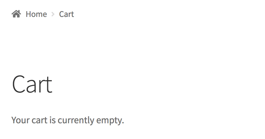 WooCommerce Shopping Cart empty WooCommerce Shopping Cart empty