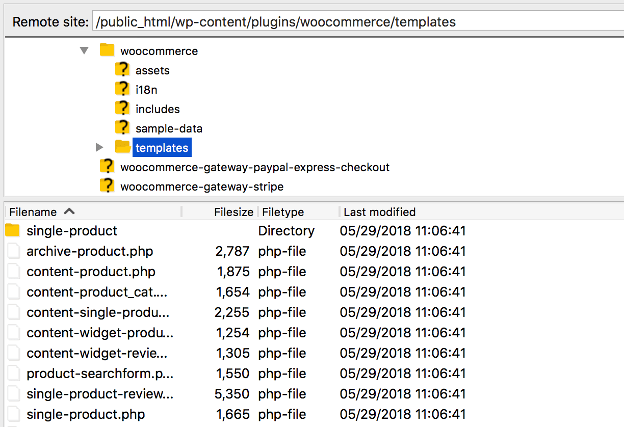WooCommerce templates folder WooCommerce templates folder